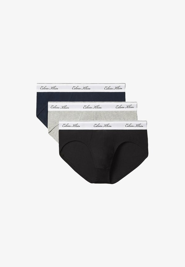 Calvin Klein 3 PACK  - Briefs - black grey heather dark