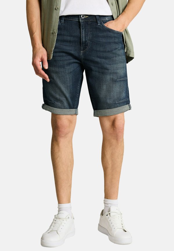 TOM TAILOR Denim shorts - vintage used dark stone blue