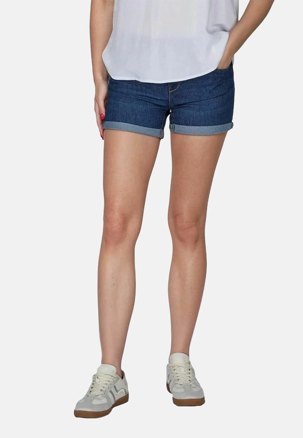 ONLY CARMEN 2 PACK - Denim shorts - dark blue denim light blue denim