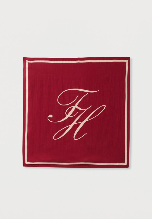 Tommy Hilfiger PURE SILK LOGO SCARF - Foulard - primary red/soft cream