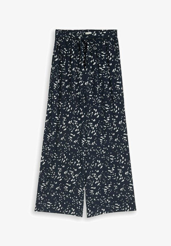 TOM TAILOR TOM TAILOR HOSEN & CHINO LOOSE FIT PALAZZO HOSE MIT MUSTER - Trousers - navy dot
