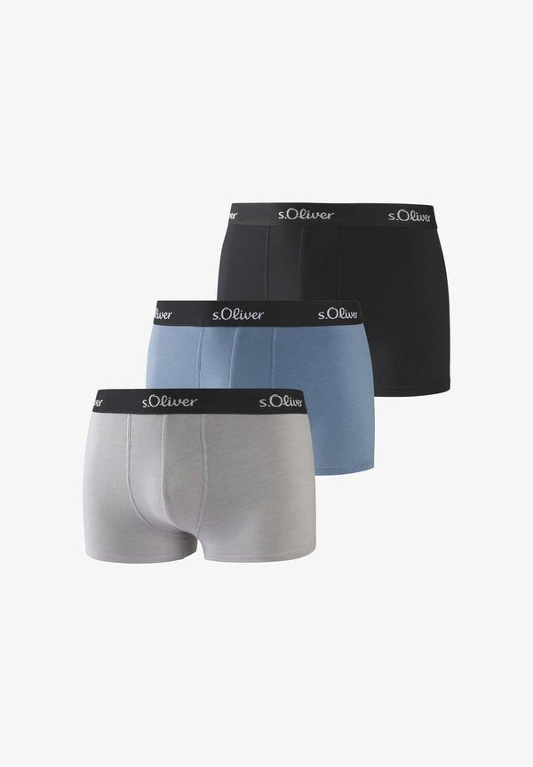 s.Oliver S.OLIVER BOXER 3 PACK - Trunks - grau blau schwarz