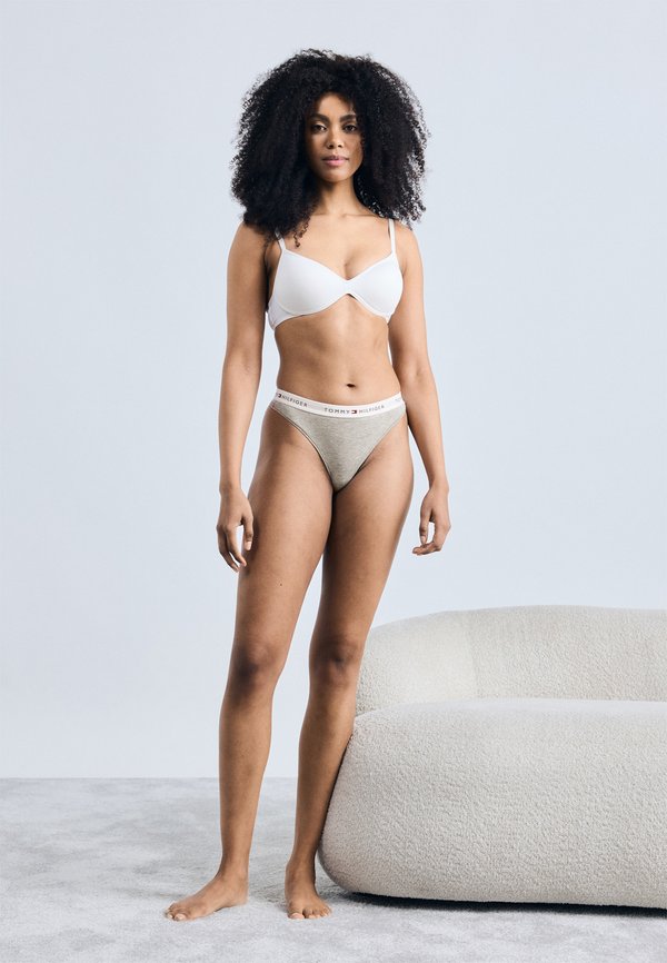 Tommy Hilfiger THONG 3 PACK - Thong - medium grey heather/white/black