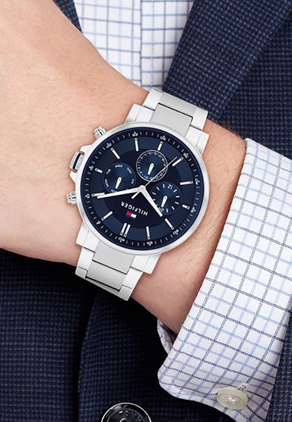 Tommy Hilfiger Chronograph watch - silver coloured blue
