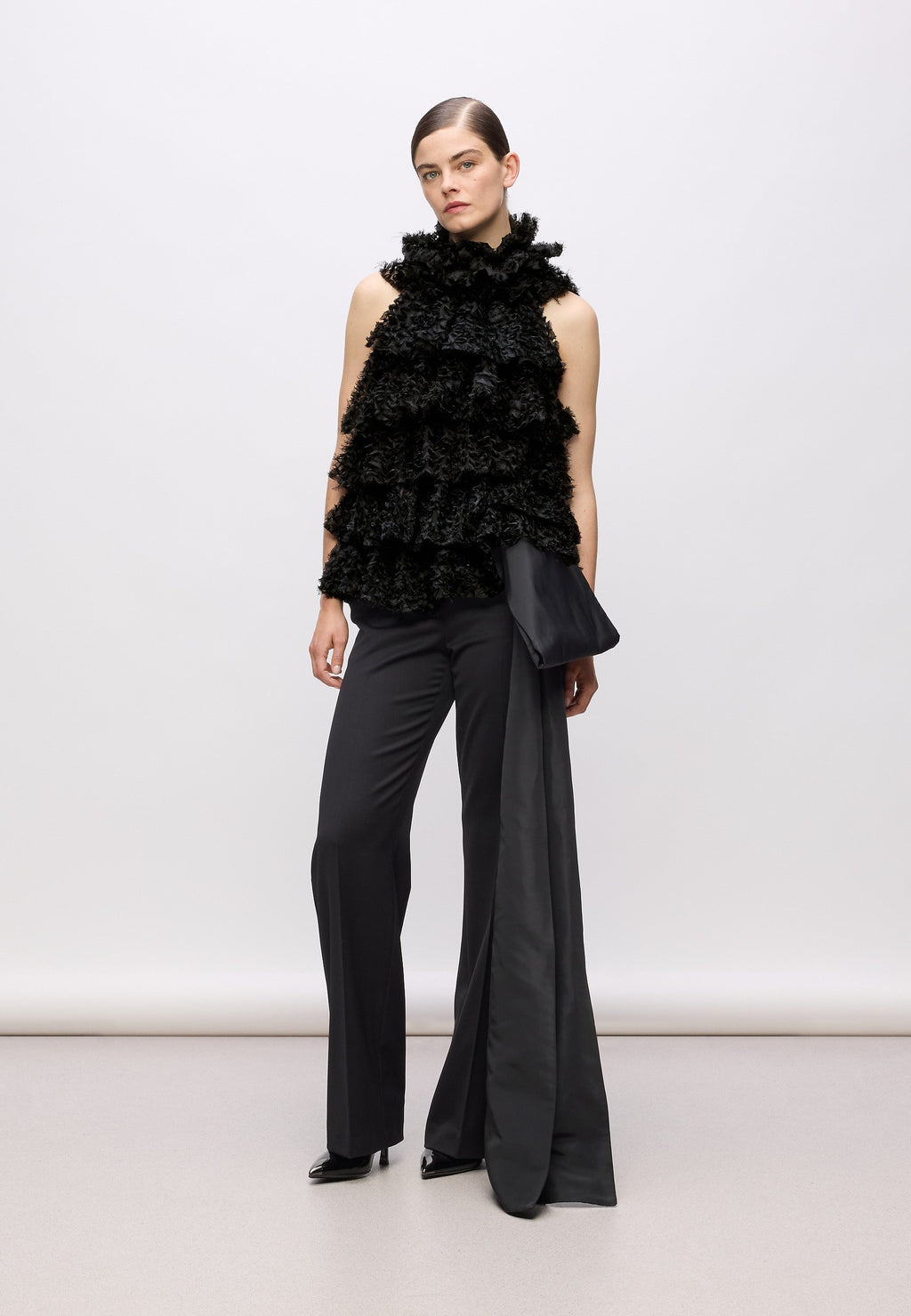 KARL STUDIO RUFFLE MESH TOP Media 2