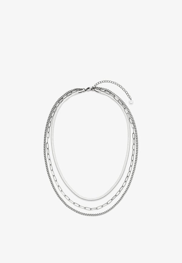 s.Oliver FINE LAYERS - Necklace - silver-coloured