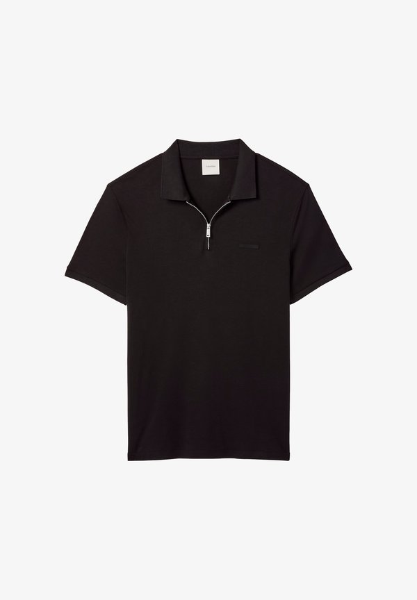 Calvin Klein SS SLIM SUPIMA ZIP POLO - Polo shirt - black