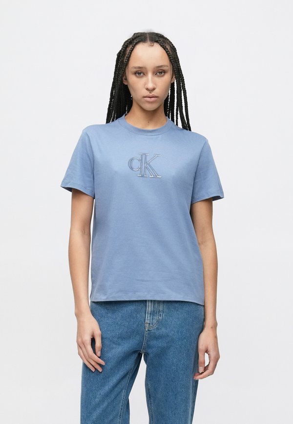 Calvin Klein Jeans CLASSIC SEASONAL GRAPHIC TEE - Print T-shirt - dusty sailor blue