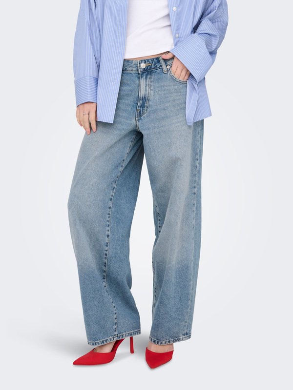 ONLY Straight fit ONLGIORGIA Mid waist - Relaxed fit jeans - medium blue denim