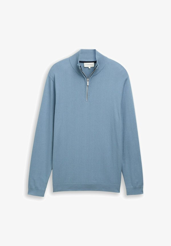 TOM TAILOR TROYER MIT FISCHGRÄT-STRUKTUR - Jumper - faded denim blue