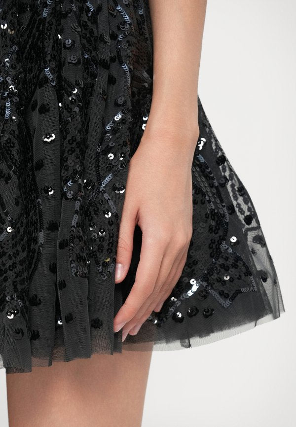 Needle & Thread SEQUIN RIBBON SCOOP NECK MICRO DRESS