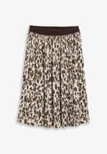 TOM TAILOR TOM TAILOR RÖCKE PLISSEE ROCK MIT ELASTISCHEM BUND - A-line skirt - brown beige leo print
