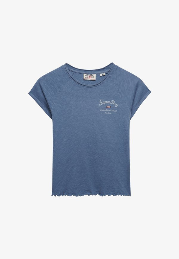 Superdry & Co ATHLETIC ESSENTIALS SLUB GRAPHIC - Print T-shirt - tidal blue