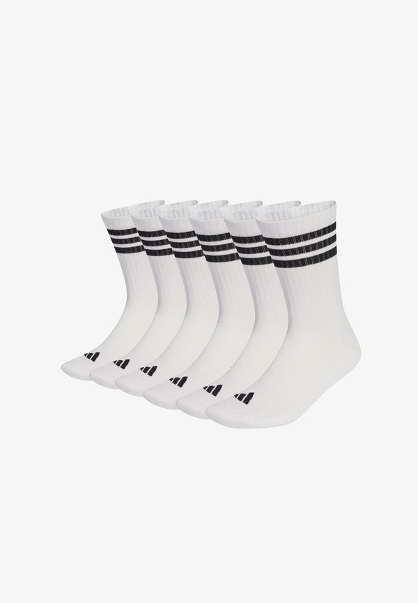 adidas Performance UNISEX 3STRIPES CUSHIONED 6 PAAR PACK - Sports socks - white