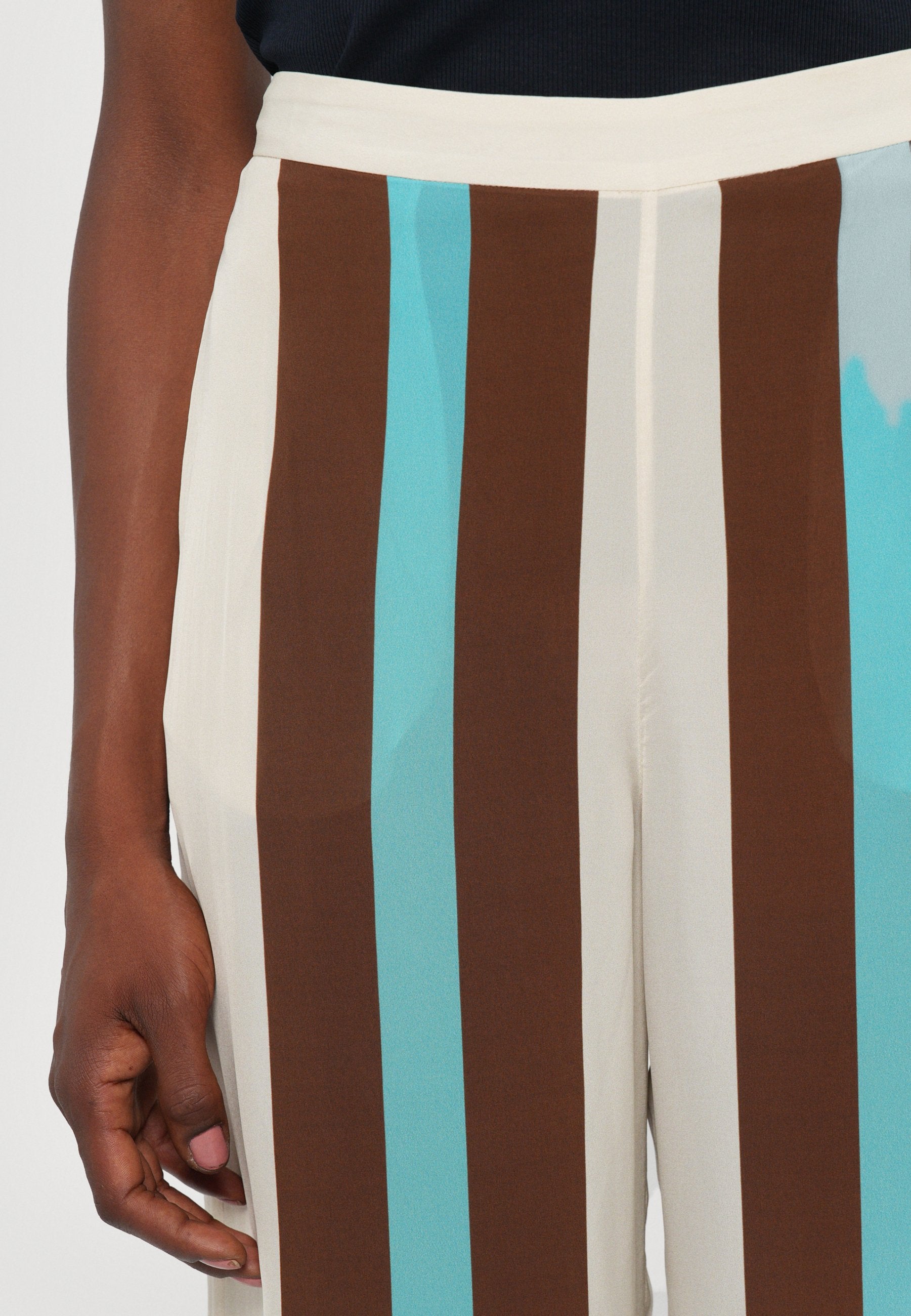 ADRIANA DEGREAS BOLD STRIPES WIDE LEG PANTS