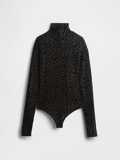 GAPSTUDIO BURNOUT VELVET LEOPARD BODYSUIT