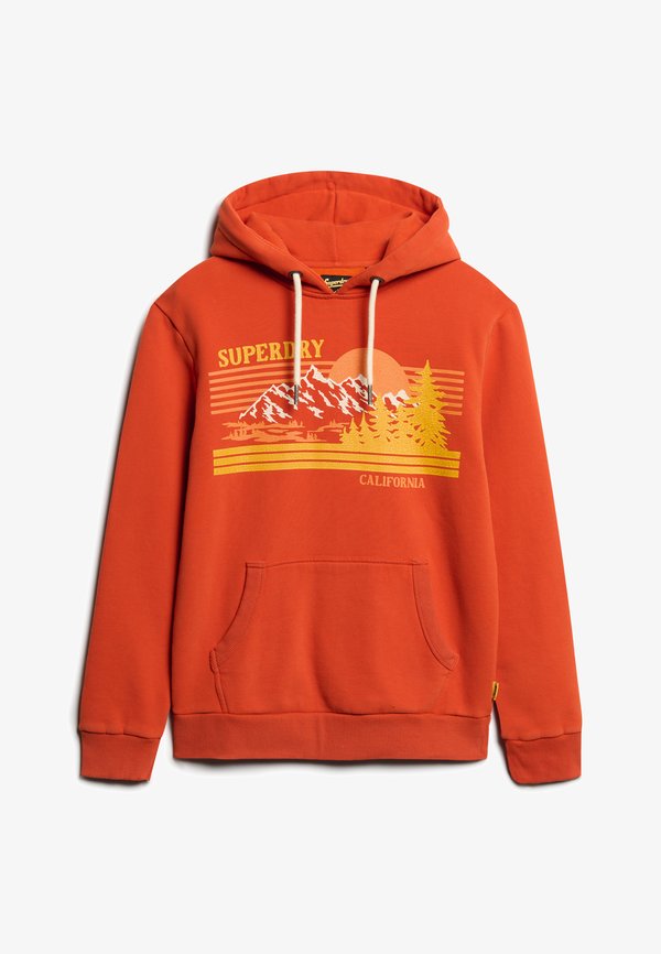 Superdry & Co OUTDOOR GRAPHIC STRIPE - Hoodie - denim co rust orange