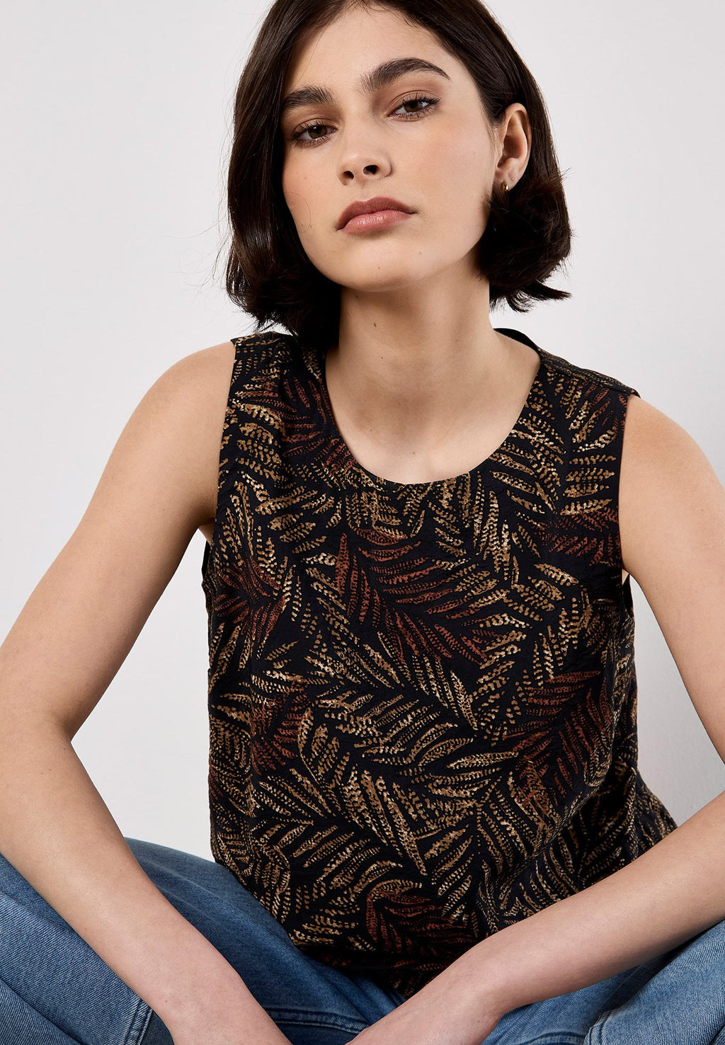 Apricot BATIK LEAF PRINT