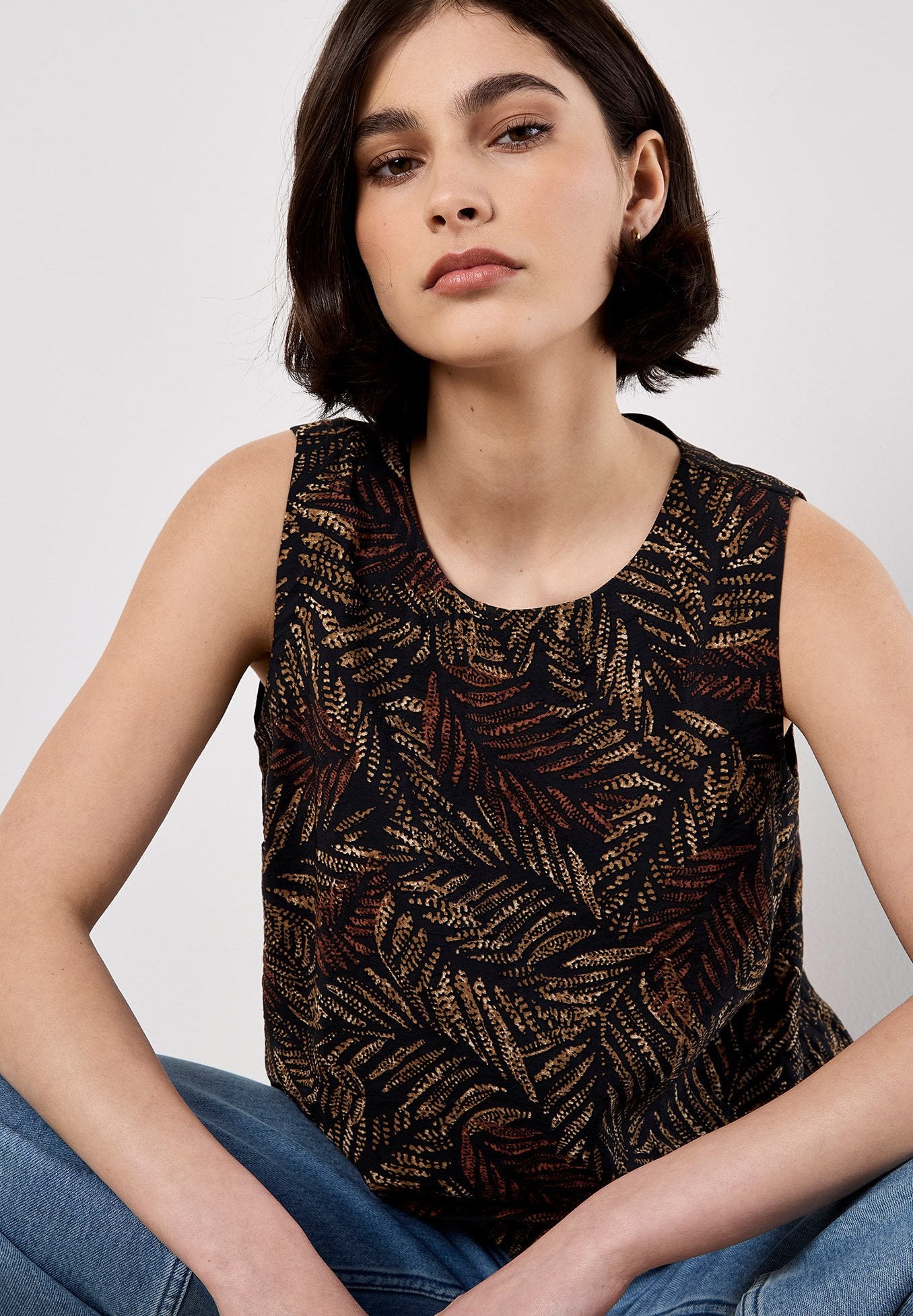 Apricot BATIK LEAF PRINT