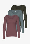 ONLY 3 PACK - Long sleeved top - mix5 fn ss rb