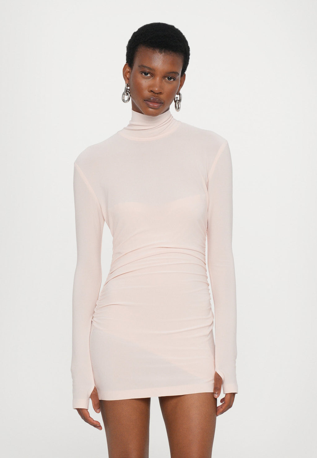 Norma Kamali LONG SLEEVE TURTLENECK PICKLEBALL DRESS