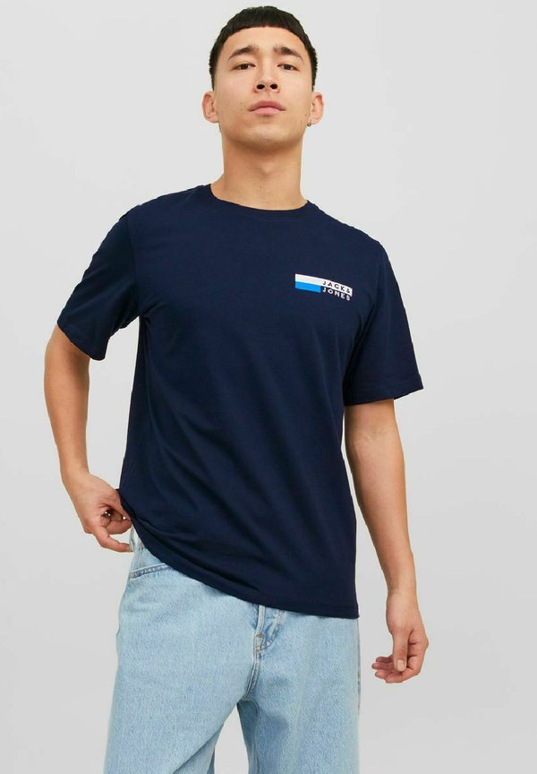 Jack & Jones Logo - Print T-shirt - navy blazer