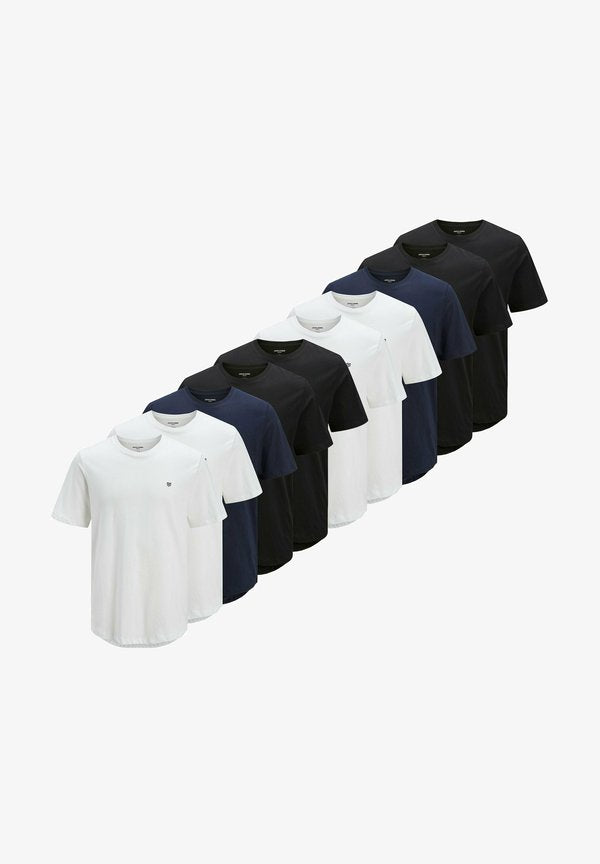 Jack & Jones 10ER PACK - Basic T-shirt - weiß blau schwarz