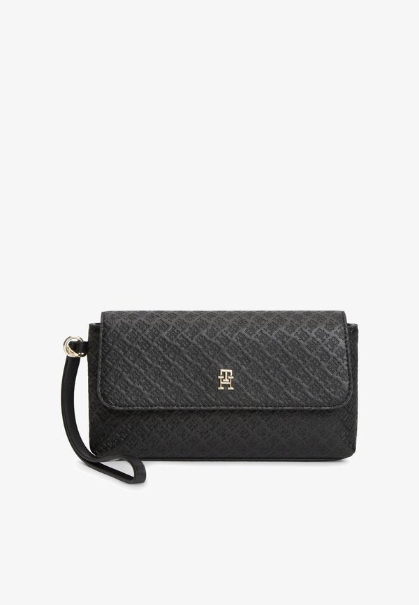 Tommy Hilfiger HILFIGER ICON DEBOSSED LOGO FLAP POUCH - Clutch - black