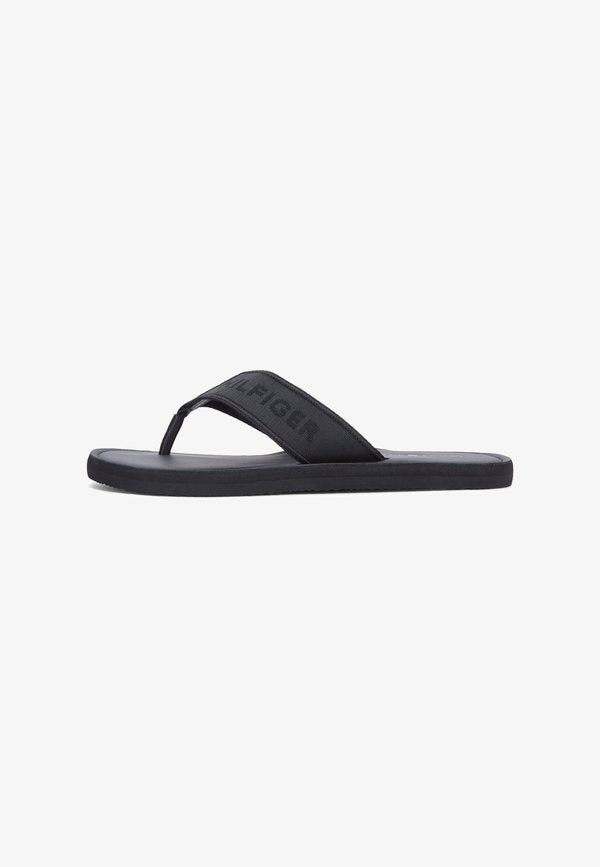 Tommy Hilfiger JACQUARD LOGO FLIP-FLOPS - T-bar sandals - black