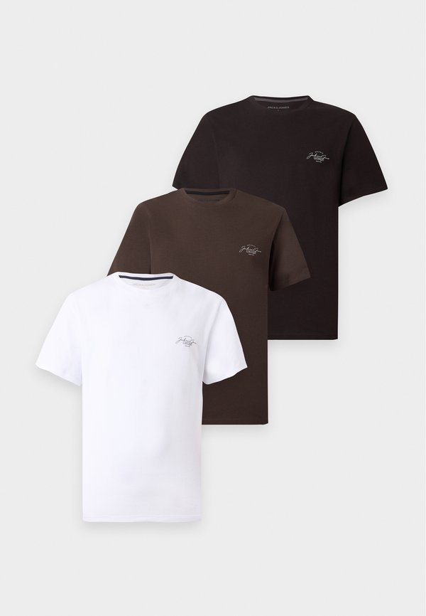 Jack & Jones JJFERRIS TEE CREW NECK 3 PACK - Basic T-shirt - white/black