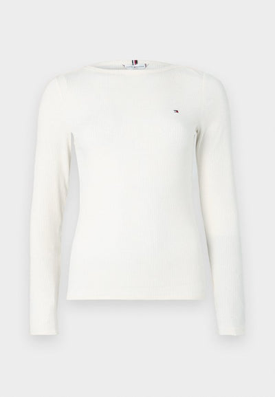 Tommy Hilfiger RIBBED SLIM BOAT NECK LONG SLEEVE T-SHIRT