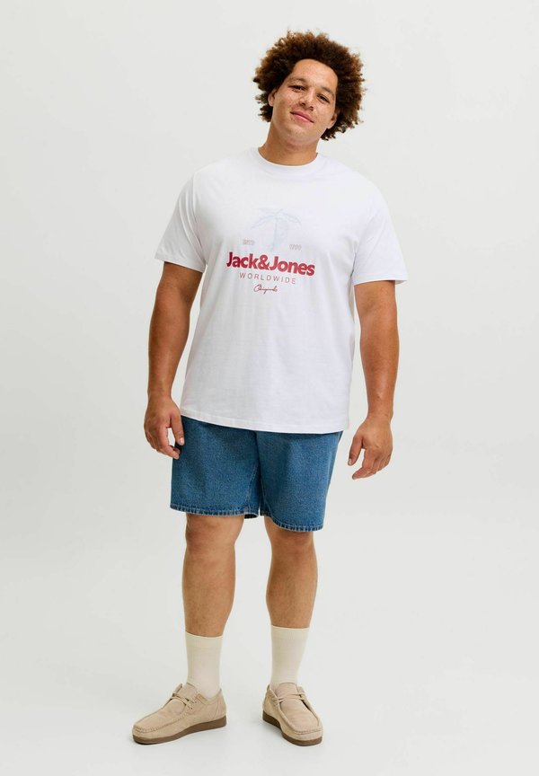 Jack & Jones T-SHIRT PLUS SIZE 3-PACK T-SHIRT - Print T-shirt - bright white