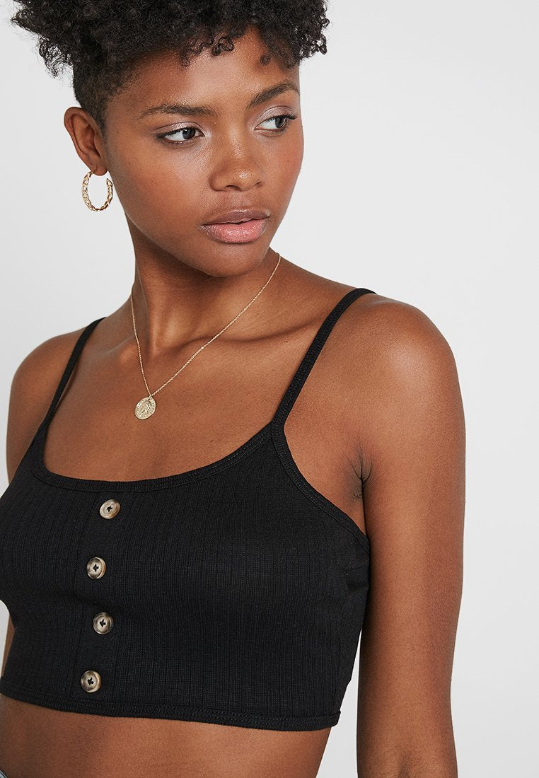 Missguided BUTTON DOWN CROP CAMI 2 PACK