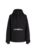 Schwarze Pulloverjacke mit Kapuze, ausgestattet mit einer Fronttasche und einem auffälligen weißen "O'NEILL"-Logo. Das Material wirkt glatt mit matter Oberfläche.