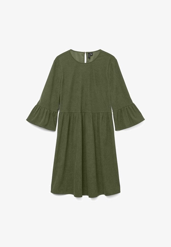 Vero Moda Curve VMCVILJA Corduroy Short - Day dress - olive night