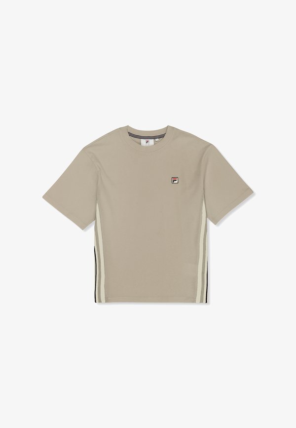 Fila APPAREL SERRETTA LOOSE HERITAGE TAPE  - Print T-shirt - white pepper