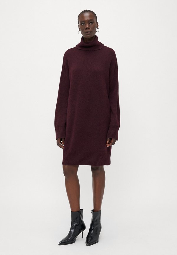 Vero Moda Tall VMAQUARIUS ROLLNECK DRESS  - Jumper dress - winetasting melange