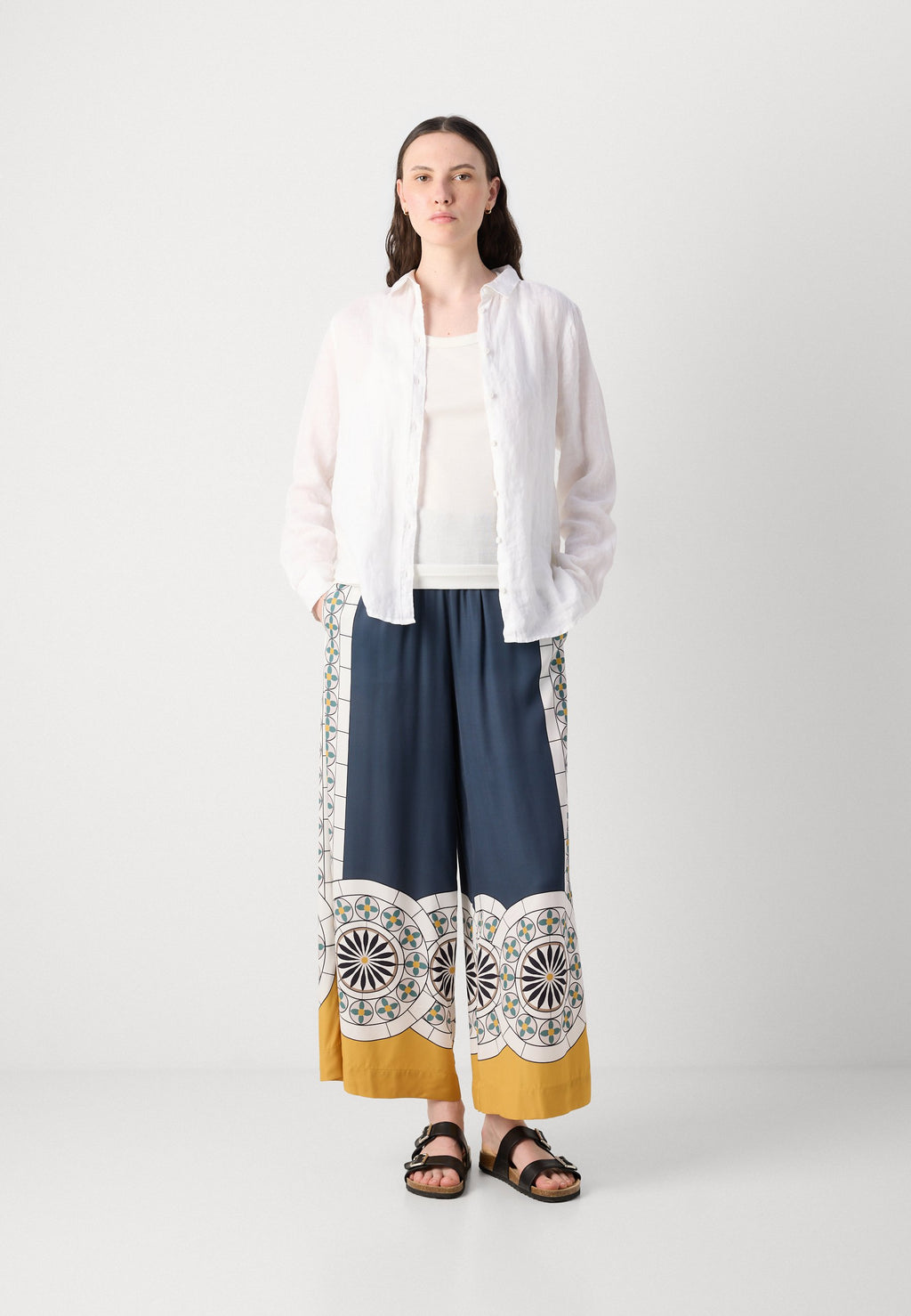 Marc O'Polo PANTS ELASTIC WAISTBAND WIDE LEG PRINTED