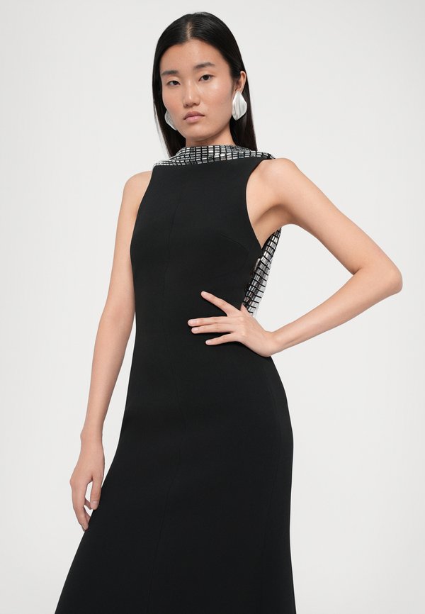 David Koma CRYSTAL RHINESTONE BACK DETAIL MIDI DRESS