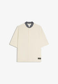 Bershka SHORT SLEEVE BOXY FIT - PRINT SHIRT - Shirt - beige