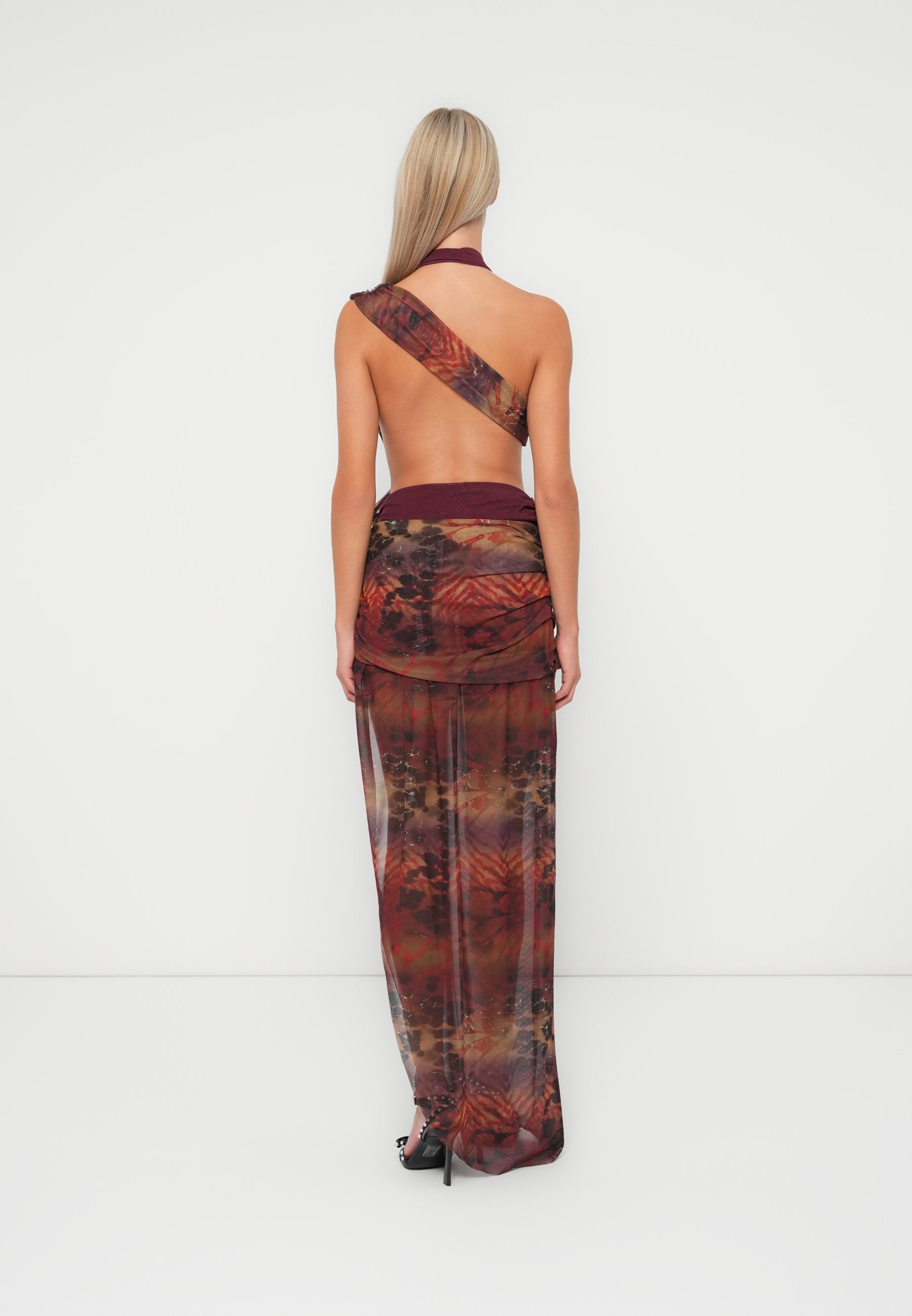 Jaded London ASYMMETRIC DRAPED MAXI DRESS