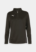 Puma TEAMGOAL TRAINING 1/4 ZIP - Long sleeved top - black/white/flat dark gray