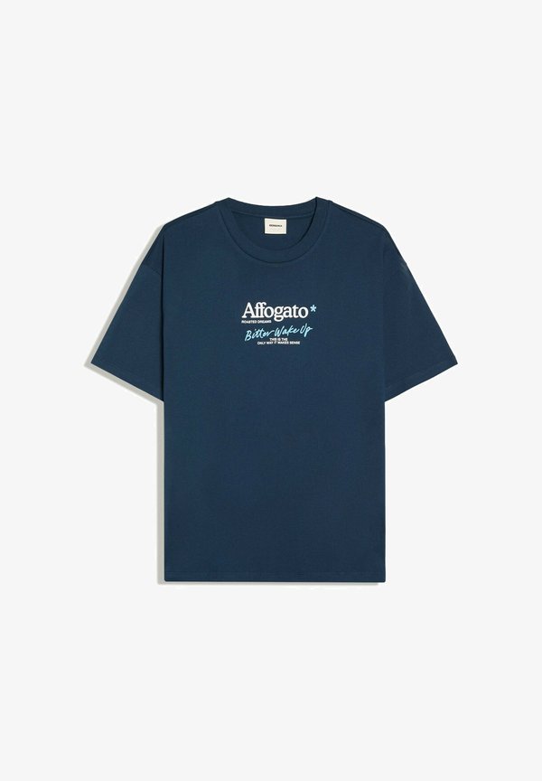 Bershka RELAXED FIT PRINTED T-SHIRT - Print T-shirt - royal blue