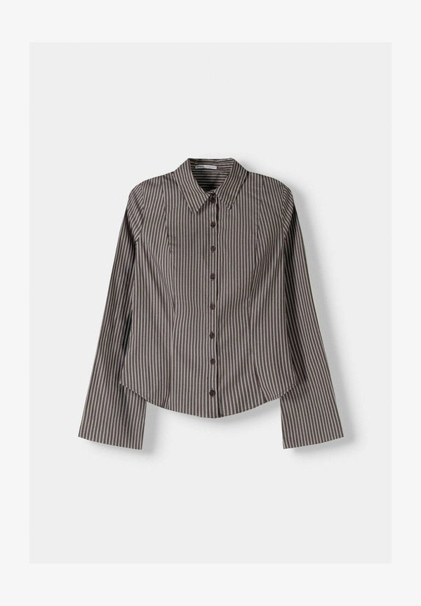 Bershka Button-down blouse - dark brown
