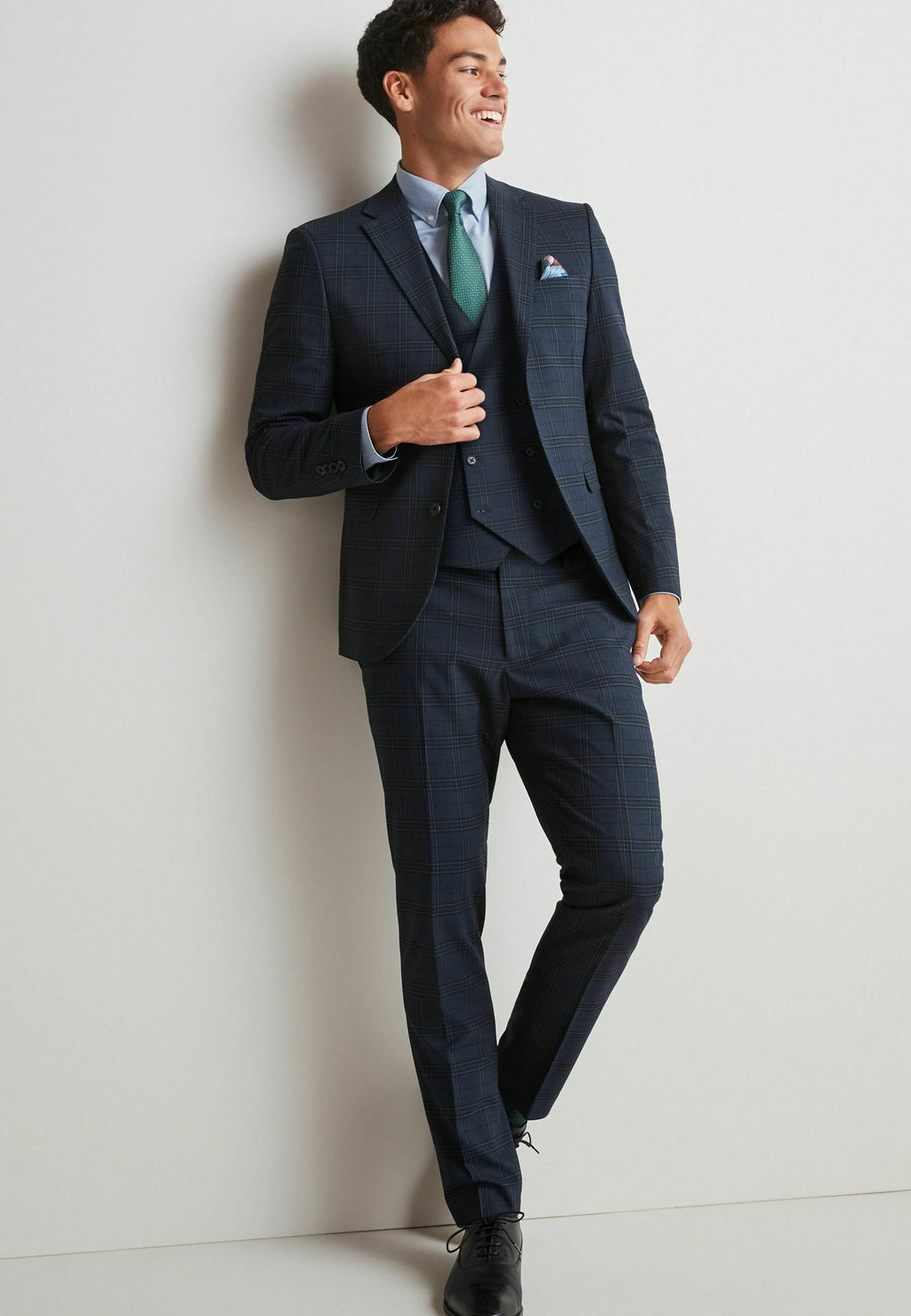 Next SKINNY FIT CHECK SUIT: JACKET