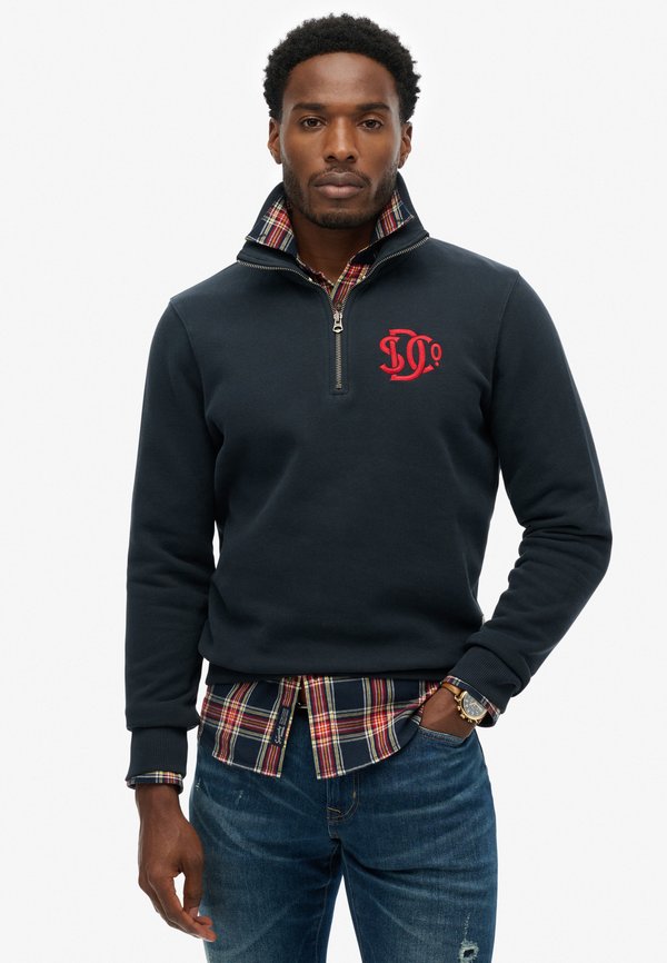 Superdry & Co NEON HALF ZIP - Sweatshirt - eclipse navy