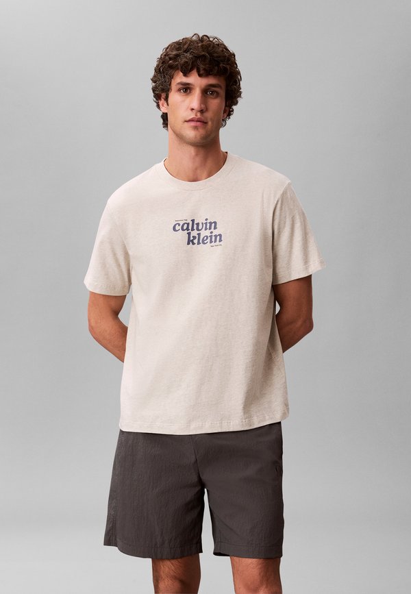 Calvin Klein Jeans Print T-shirt - beige/grey heather
