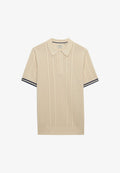 Superdry & Co TEXTURE SHORT SLEEVE - Polo shirt - oatmeal beige