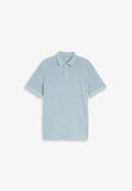 TOM TAILOR TOM TAILOR POLOSHIRTS PIQUÉ POLOSHIRT MIT LOGO-BADGE - Polo shirt - light blue grey