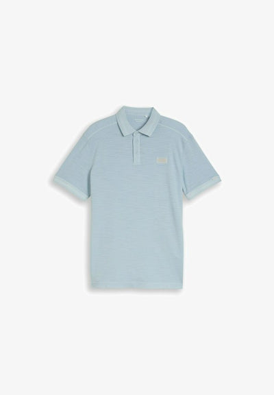 TOM TAILOR TOM TAILOR POLOSHIRTS PIQUÉ POLOSHIRT MIT LOGO-BADGE - Polo shirt - light blue grey